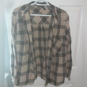 H&M baby pink and black flannel